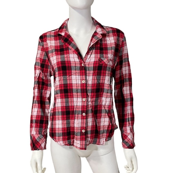 Victoria's Secret Red Plaid Pajama Shirt - Picture 3 of 9
